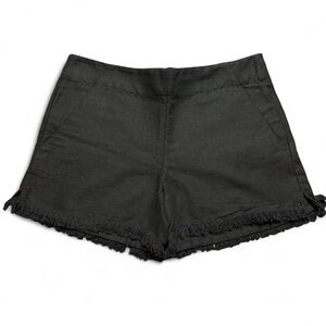 Loft Black Linen Blend The Rivera Shorts Fringe Hem Womens Size 4 NWT